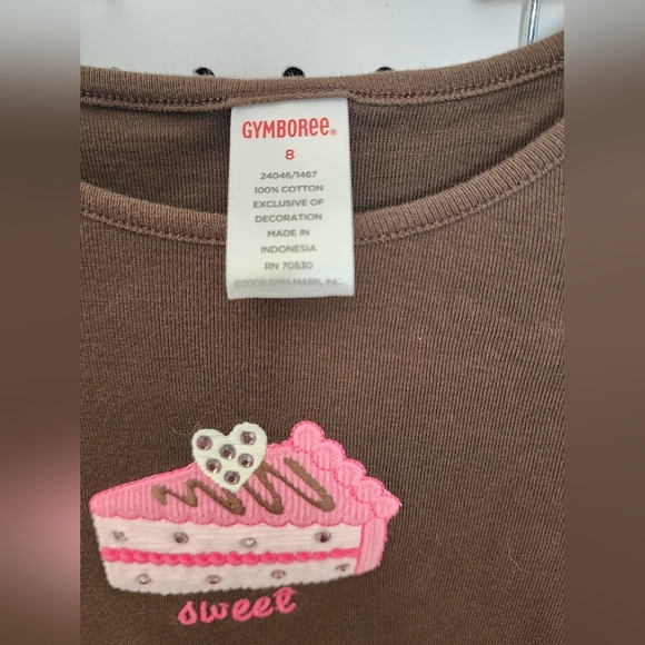 Gymboree Brown Top with Pink Cake Design - Picture 7 of 10